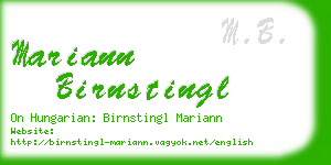 mariann birnstingl business card